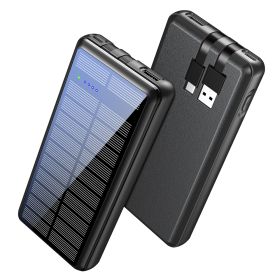 It Comes With Input And Output Dual-wire Solar Power Bank (Color: Black)
